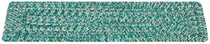 Safavieh Braided Teal Green Stair Tread 24X8 Hand-Woven Coastal Rug Runner, Slip-Resistant, Machine Washable STT201K-SET3