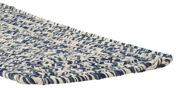 Safavieh Braided Hand-Woven Stair Tread 8"X28" Dark Blue Ivory - Slip-Resistant, Low-Profile Coastal Charm STT201N-SET3