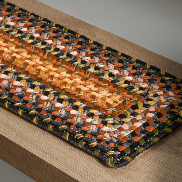 Safavieh Braided Handwoven Stair Tread 8"X28" Multi-Color Coastal Accent With Anti-Slip Backing, Washable Durable STT308A-SET3