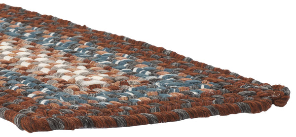 Safavieh Braided Handwoven Brown Multi Stair Tread 8"X28" Low-Profile Non-Slip Washable Accent Rug For Tight Spaces STT313A-SET13