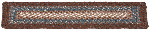 Safavieh Braided Handwoven Brown Multi Stair Tread 8"X28" Low-Profile Non-Slip Washable Accent Rug For Tight Spaces STT313A-SET13