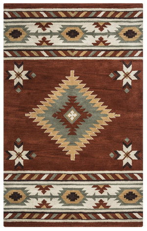 Rizzy Southwest SU1822 Hand Tufted Southwest Wool Rug Navajo Red 9' x 12'