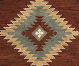 Rizzy Southwest SU1822 Hand Tufted Southwest Wool Rug Navajo Red 9' x 12'