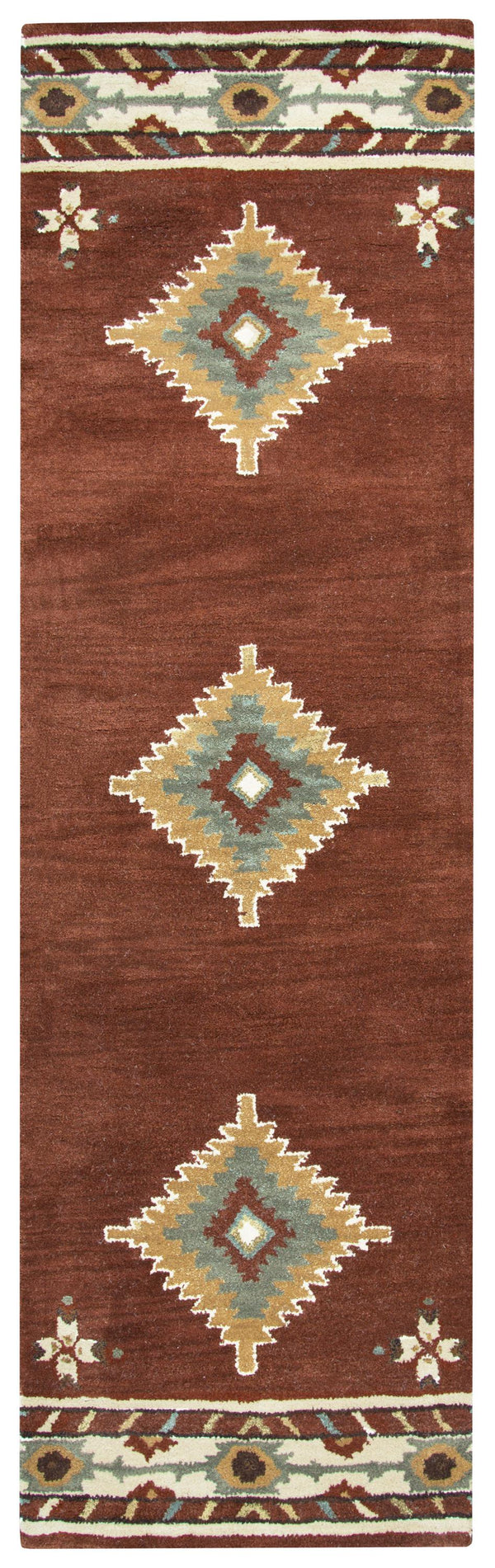 Rizzy Southwest SU1822 Hand Tufted Southwest Wool Rug Navajo Red 2'6" x 8'