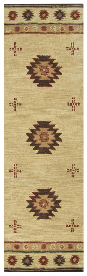 Rizzy Southwest SU2007 Hand Tufted Southwest Wool Rug Beige 2'6" x 8'