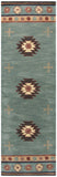Rizzy Southwest SU2008 Hand Tufted Southwest Wool Rug Green 2'6" x 8'
