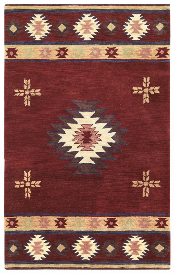 Rizzy Southwest SU2009 Hand Tufted Southwest Wool Rug Red 9' x 12'