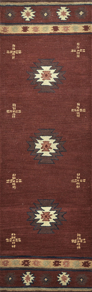 Rizzy Southwest SU2009 Hand Tufted Southwest Wool Rug Red 2'6" x 8'