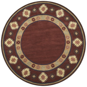 Rizzy Southwest SU2014 Hand Tufted Southwest Wool Rug Red 8' x 8' Round