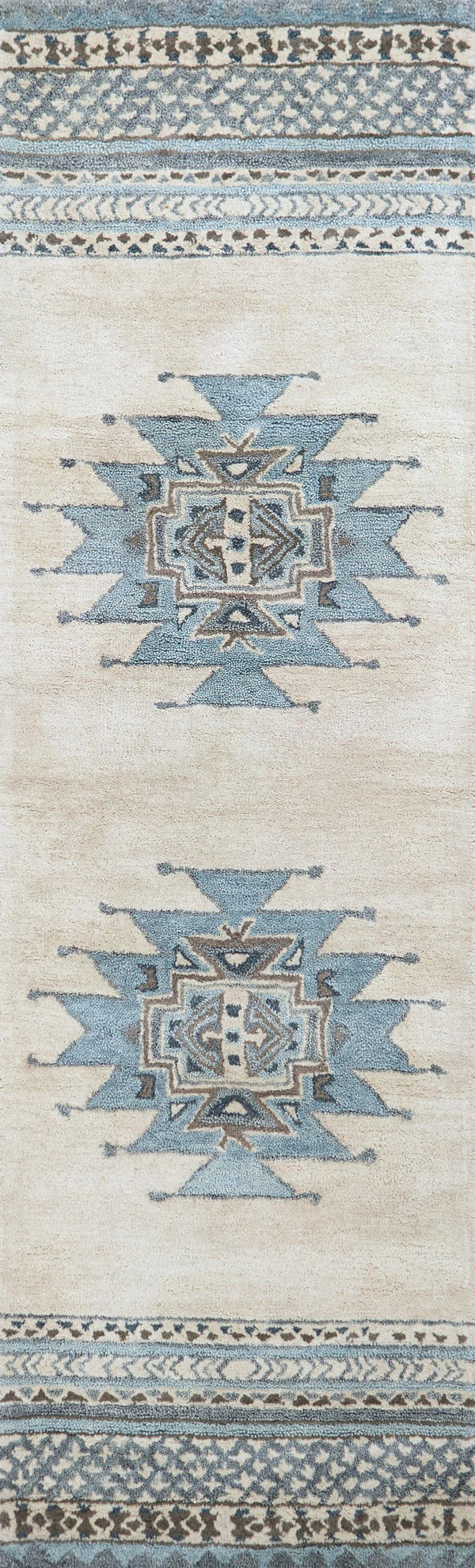 Rizzy Southwest SU567A Hand Tufted Southwest Wool Rug Blue 2'6" x 8'