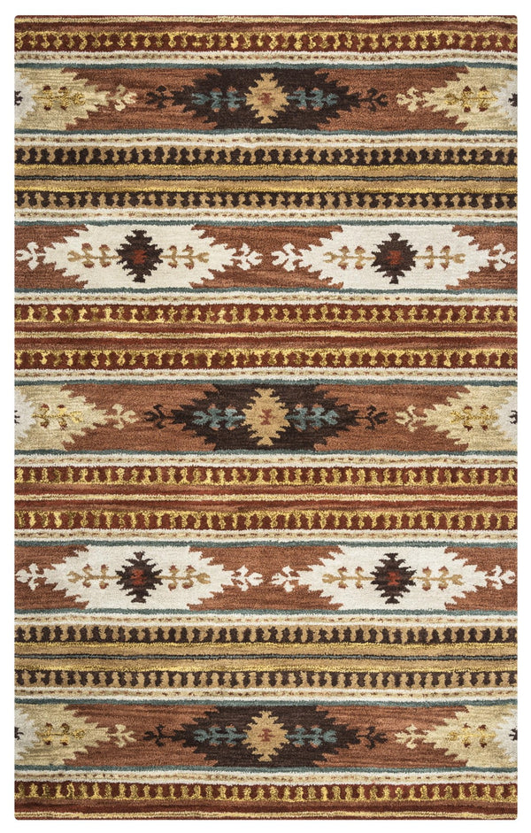 Rizzy Southwest SU8156 Hand Tufted Southwest Wool Rug Rust 9' x 12'