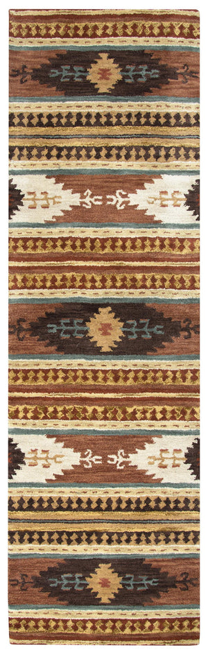 Rizzy Southwest SU8156 Hand Tufted Southwest Wool Rug Rust 2'6" x 8'