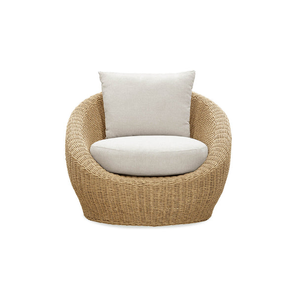 Lh Imports Sunset Outdoor - Stylish Club Chair For Ultimate Comfort And Chic Home Beautification Experience Beige,Brown All,Weather Wicker,Olefin Fabric,Powder,Coated Aluminum Frame Sun019