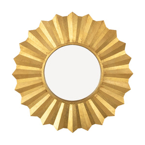 Zeugma Louis Elegant French Sunburst Mirror In Solid Wood Frame - Classic Home Decor Accent Piece Antiqued Gold Leaf Wood And Mirror Louis Gold Sunburst
