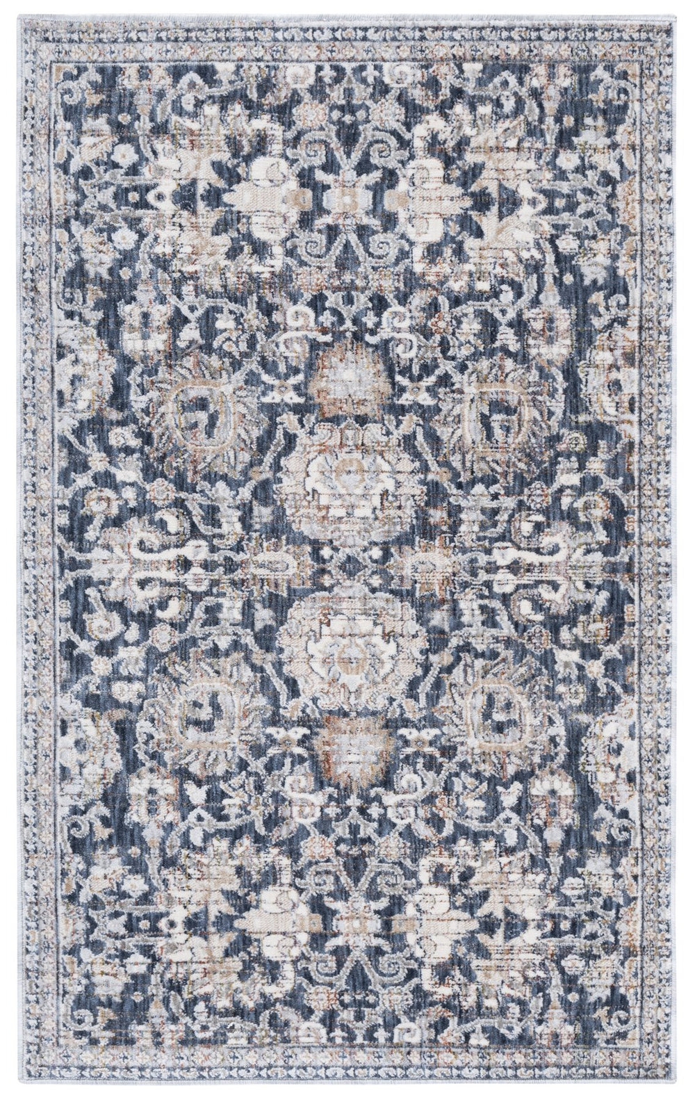 Safavieh Sutton Stylish Navy And Beige Area Rug - Space Dyed Polyester For Elegant Home Décor And Comfort Navy ,Beige Brown Space Dyed Polyester Sut101n-24