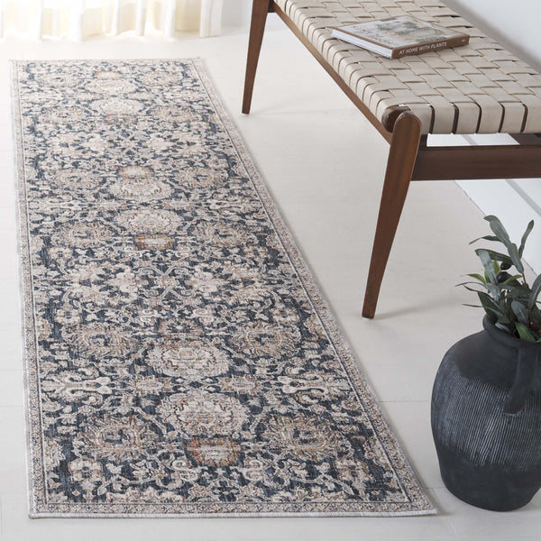 Safavieh Sutton Stylish Navy And Beige Area Rug - Space Dyed Polyester For Elegant Home Décor And Comfort Navy ,Beige Brown Space Dyed Polyester Sut101n-24