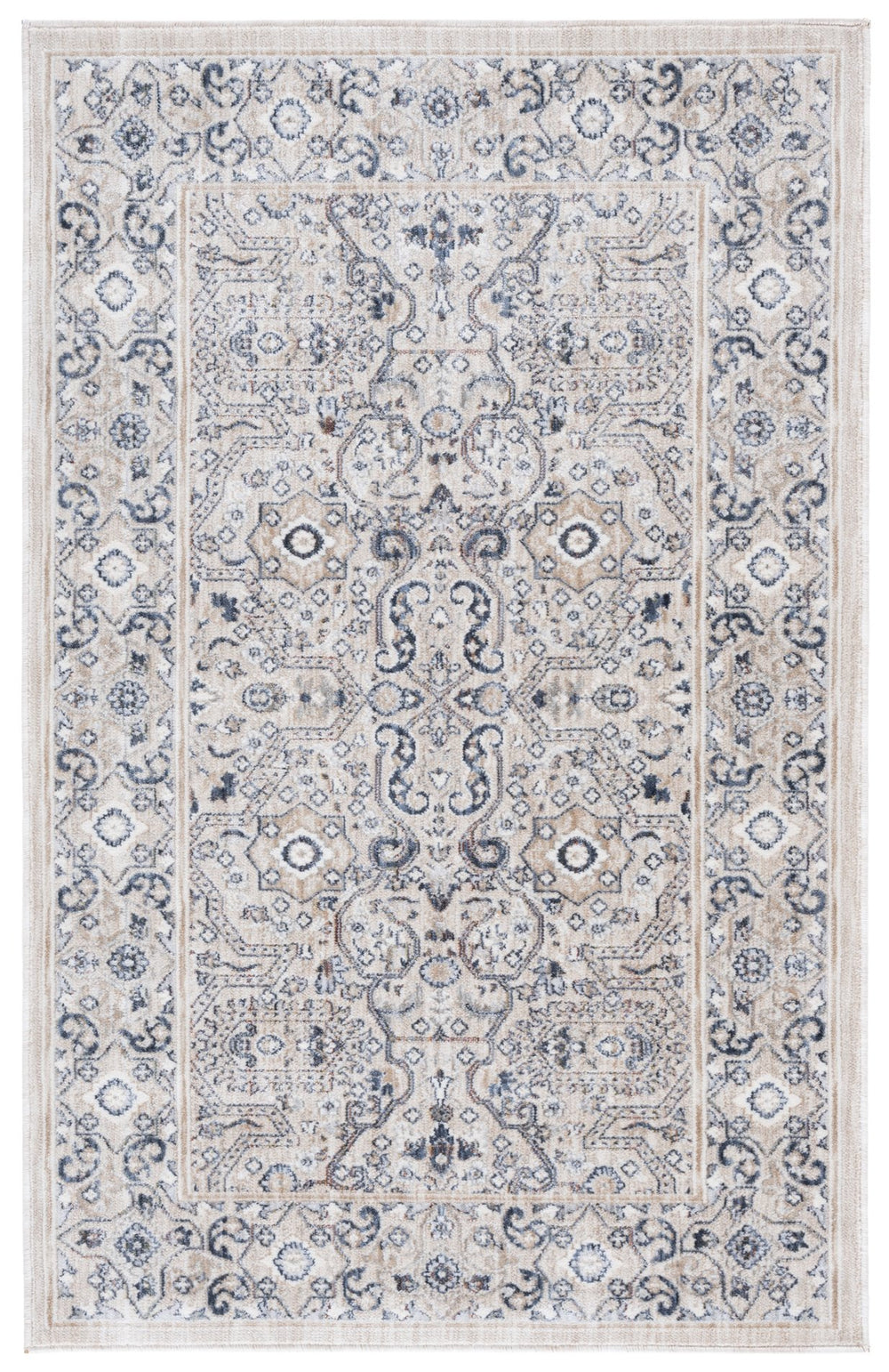 Safavieh Sutton Modern Space Dyed Polyester Rug – Stylish Beige And Navy Design For Any Room Decor Beige ,Navy Space Dyed Polyester Sut104b-28