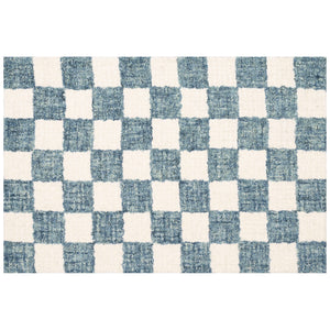Trans Ocean Liora Manne Savannah Indoor Hand-tufted Wool Area Rug – Elegant Checkerboard Design For Modern Homes Blue Wool Pile Svh23951303