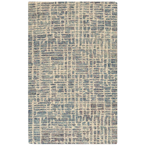 Trans Ocean Liora Manne Savannah Grid Indoor Area Rug - Chic Hand-tufted Wool Design For Modern Living Spaces Blue Wool Pile Svh46951204