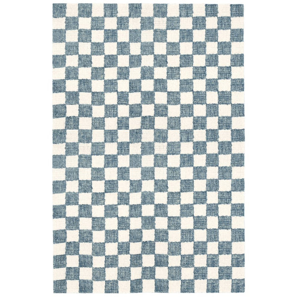 Trans Ocean Liora Manne Savannah Indoor Hand-tufted Wool Area Rug – Elegant Checkerboard Design For Modern Homes Blue Wool Pile Svh57951303