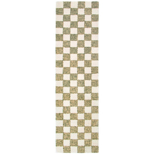 Trans Ocean Liora Manne Savannah Indoor Hand-tufted Wool Area Rug – Elegant Checkerboard Design For Modern Homes Sage Wool Pile Svhr8951316