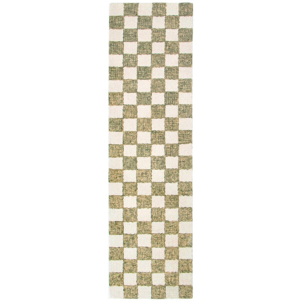 Trans Ocean Liora Manne Savannah Indoor Hand-tufted Wool Area Rug – Elegant Checkerboard Design For Modern Homes Sage Wool Pile Svhr8951316