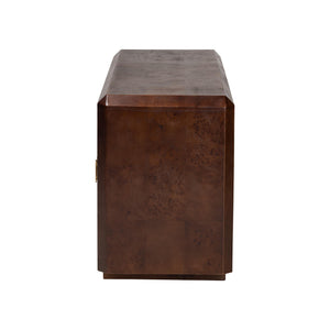 Bali & Pari Valora Burl Wood Sideboard with Four Doors and Artisan Walnut Finish