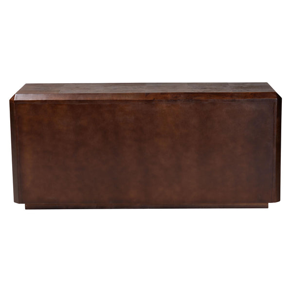 Bali & Pari Valora Burl Wood Sideboard with Four Doors and Artisan Walnut Finish