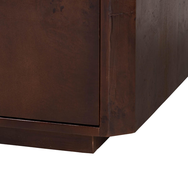 Bali & Pari Valora Burl Wood Sideboard with Four Doors and Artisan Walnut Finish