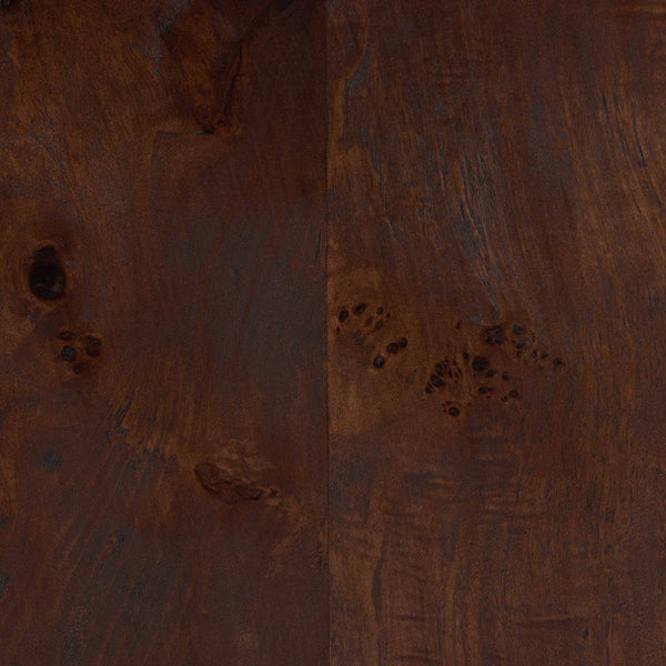 Bali & Pari Nebu Handcrafted Burl Veneer Bedroom Nightstand with Two Smooth Drawers