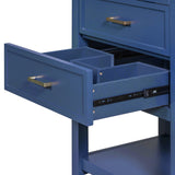 Hearth and Haven 24'' Bathroom Vanity with Single Sink, Storage Cabinet with 2 Drawers, Blue