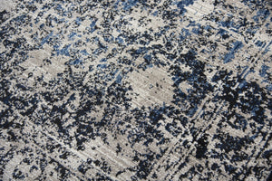 Alora Decor Swagger Distressed Transitional Rug In Neutral Beige Blue Black, Power-Loomed Rizlon Polypropylene Durable Soft Hand 3'3" x 5'3" SWGSW1000T4093353