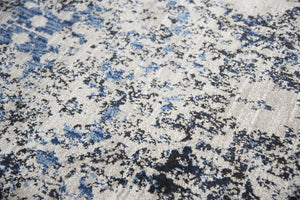 Alora Decor Swagger Distressed Runner Rug 2'3"X7'7" Power-Loomed Rizlon Polypropylene Soft Beige Blue Black Durable Elegance SWGSW1000T4092377