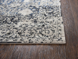 Alora Decor Swagger Distressed Runner Rug 2'3"X7'7" Power-Loomed Rizlon Polypropylene Soft Beige Blue Black Durable Elegance SWGSW1000T4092377
