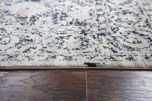 Alora Decor Swagger Distressed Runner Rug 2'3"X7'7" Power-Loomed Rizlon Polypropylene Soft Beige Blue Black Durable Elegance SWGSW1000T4092377