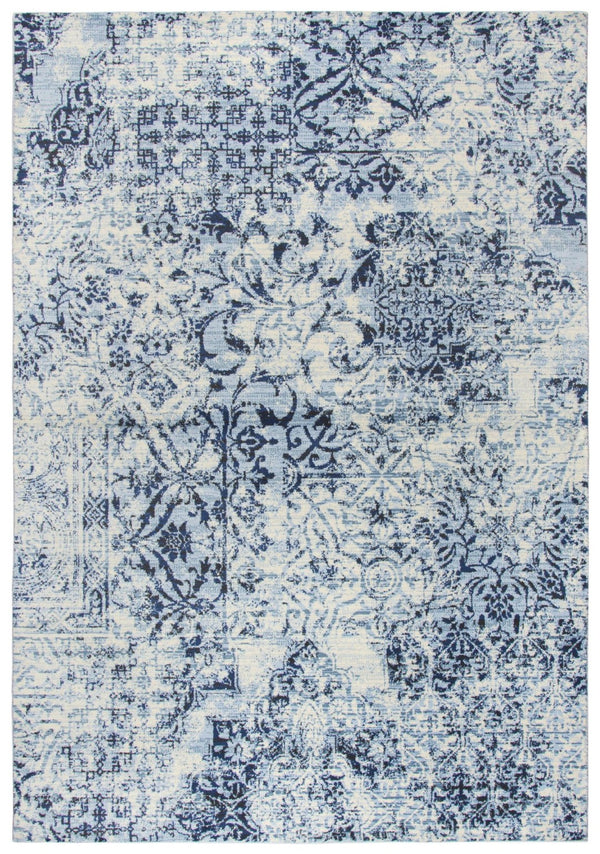 Alora Decor Swagger Ivory Transitional Rug With Blue & Black Accents, Power-Loomed Polypropylene Durability 3'3" x 5'3" SWGSW100137093353