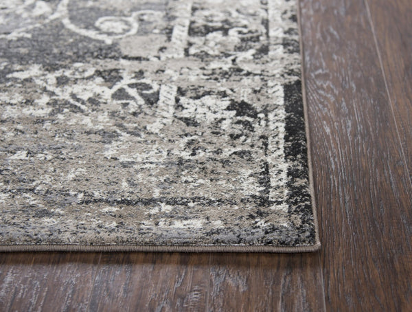 Alora Decor Swagger Transitional Runner Rug 2'3"X7'7" Distressed Medallion Taupe-Brown Durable Heat-Set Polypropylene SWGSW1012TA332377