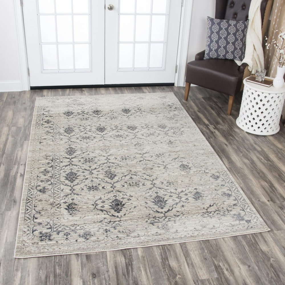 Alora Decor Swagger Transitional Beige Medallion Floral Rug - Power-Loomed Polypropylene, Durable Low-Maintenance Appeal 3'3" x 5'3" SWGSW101455043353
