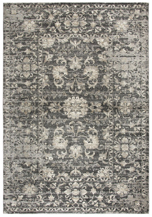 Alora Decor Swagger Distressed Mina-Khani Rug In Slate Gray And Ivory — Power-Loomed Polypropylene, Durable Elegance 3'3" x 5'3" SWGSW101533TA3353