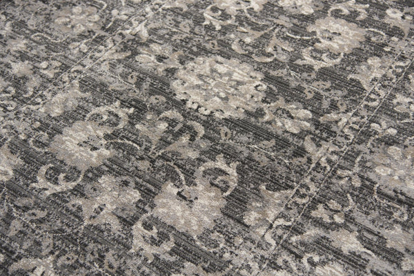 Alora Decor Swagger Distressed Mina-Khani Rug In Slate Gray And Ivory — Power-Loomed Polypropylene, Durable Elegance 3'3" x 5'3" SWGSW101533TA3353