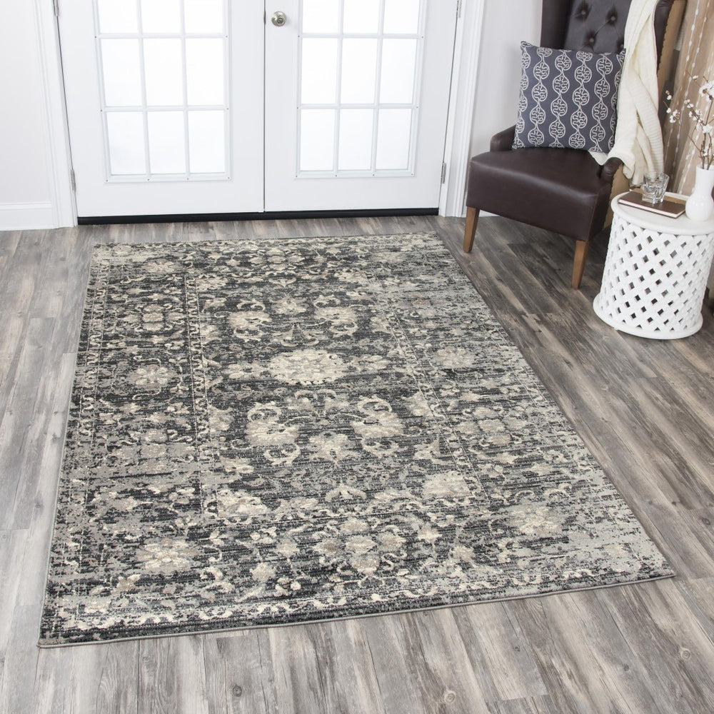 Alora Decor Swagger Gray Mina-Khani Runner Rug, Power-Loomed 100% Heat-Set Polypropylene, Durable Slate Gray Pattern (2'3" X 7'7") SWGSW101533TA2377