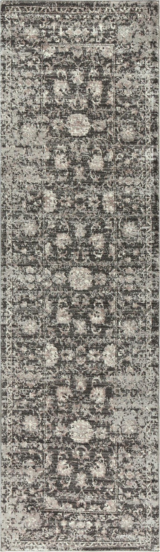 Alora Decor Swagger Gray Mina-Khani Runner Rug, Power-Loomed 100% Heat-Set Polypropylene, Durable Slate Gray Pattern (2'3" X 7'7") SWGSW101533TA2377