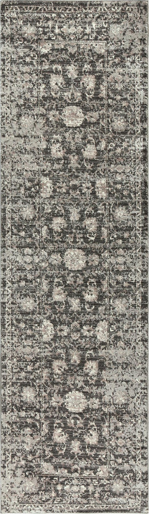 Alora Decor Swagger Gray Mina-Khani Runner Rug, Power-Loomed 100% Heat-Set Polypropylene, Durable Slate Gray Pattern (2'3" X 7'7") SWGSW101533TA2377