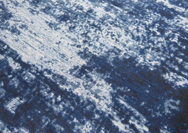 Alora Decor Swagger Navy Abstract Rug Power-Loomed Polypropylene For High-Traffic Rooms — Fade & Stain Resistant, Modern Urban Style 3'3" x 5'3" SWGSW101637093353
