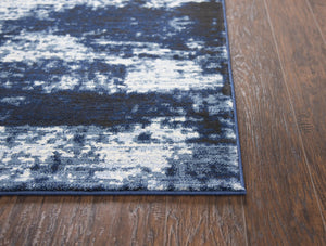 Alora Decor Swagger Navy Abstract Rug Power-Loomed Polypropylene For High-Traffic Rooms — Fade & Stain Resistant, Modern Urban Style 3'3" x 5'3" SWGSW101637093353