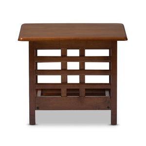 Baxton Studio Baxton Studio Larissa Modern Mission-Style Cherry Wood Table with Slatted Shelf for Storage End SW5218-Cherry-TS2-ET