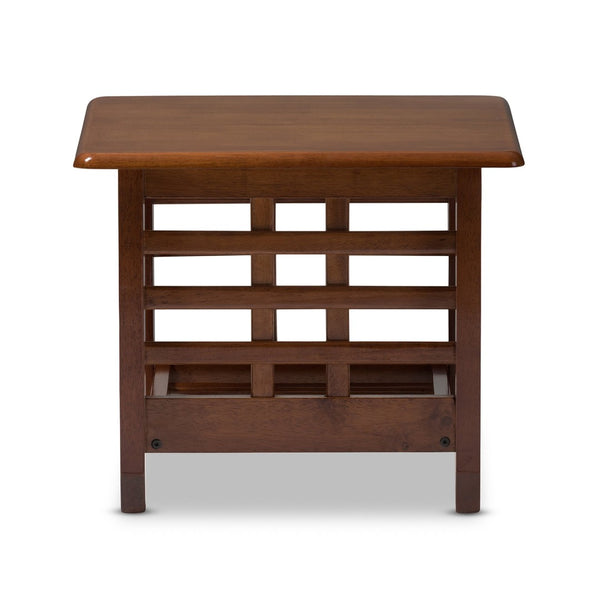 Baxton Studio Baxton Studio Larissa Modern Mission-Style Cherry Wood Table with Slatted Shelf for Storage End SW5218-Cherry-TS2-ET