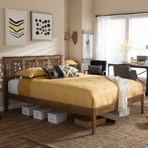 Baxton Studio Baxton Studio Trina Modern Tree Branch-Style Platform Bed in Warm Walnut for Eco-Friendly Comfort Queen SW8019-Walnut-M17-Queen