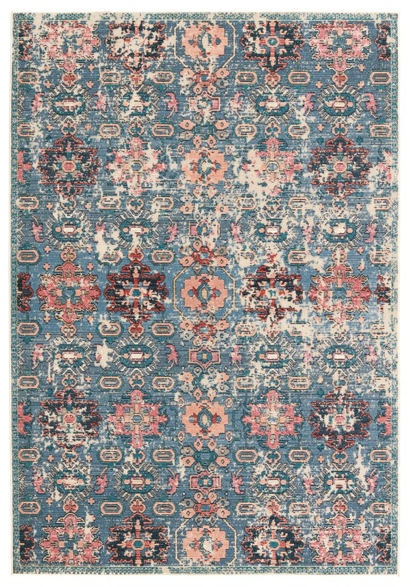 Jaipur Living Swoon Farella Swo10 Powerloomed Machinemade 100% Polyester Moroccan / Bohemian Oriental Outdoor Rug Blue, Pink 100% Polyester Rug150670