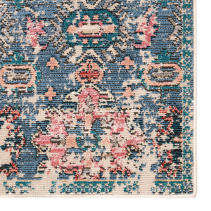 Jaipur Living Swoon Farella Swo10 Powerloomed Machinemade 100% Polyester Moroccan / Bohemian Oriental Outdoor Rug Blue, Pink 100% Polyester Rug150670